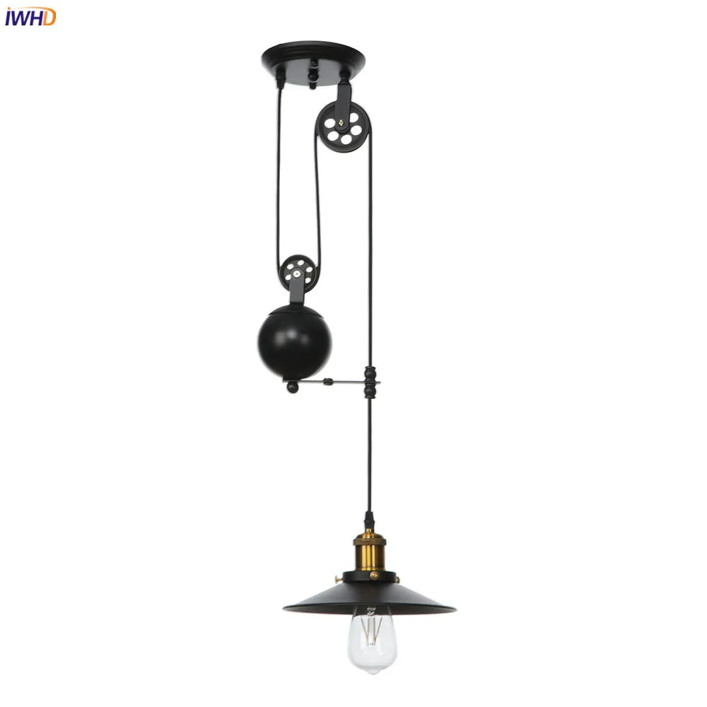 Loft Style Retro Pendant Lights Fixtures Restaurant Bar Cafe Pulley Adjustable Edison Vintage Lamp Industrial Light LED