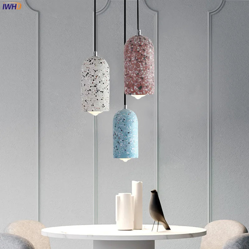 Nordic Cement Pendant Lighting Fixtures Bar Bedroom Living Room Light Modern Hanging Lights Lamp Hanglamp Luminaire LED