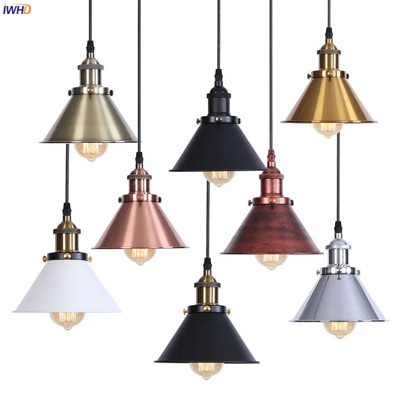 Loft Decor Industrial Pendant Lamp Bedroom Dinning Living Room Edison Retro Vintage Hanging Light Lamparas Colgantes LED