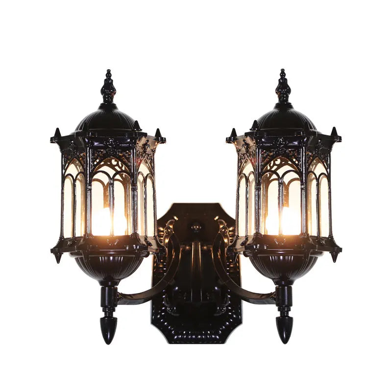 European Style Double Heads Outdoor Wall Lamp  Exterior Wall Wall Lamp Retro Villa Waterproof Courtyard Balcony Wall Lamp