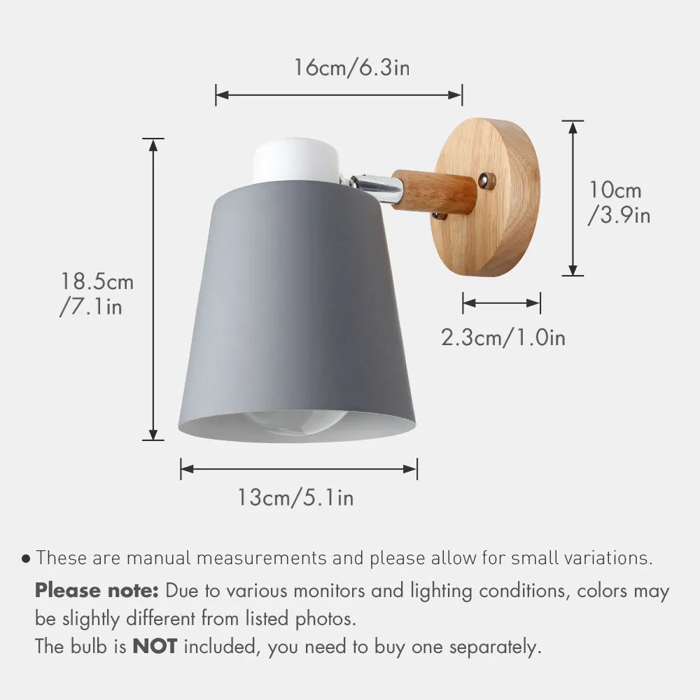 Wall Lamps With Switch Bedside Wall Light Modern Wall Sconce Nordic For Bedroom Macaroon 6 Color Steering Head E27 85-285V