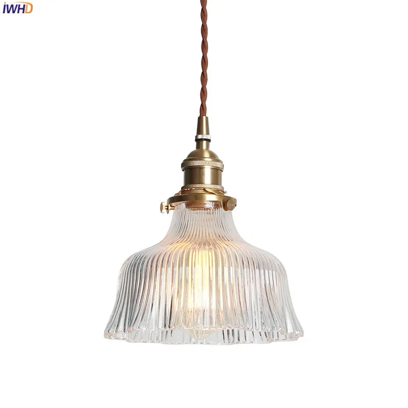 Nordic Glass LED Pendant Lights Fixtures Bedroom Dinning Living Room Light Modern Copper Hanging Lamp Lampara Colgante