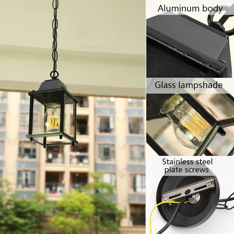 Outdoor Lamp Garden Pendant Lamp Gate Hallway Balcony Hanging Lamp Lantern Waterproof Corridor Aisle Courtyard Ceiling Lamps