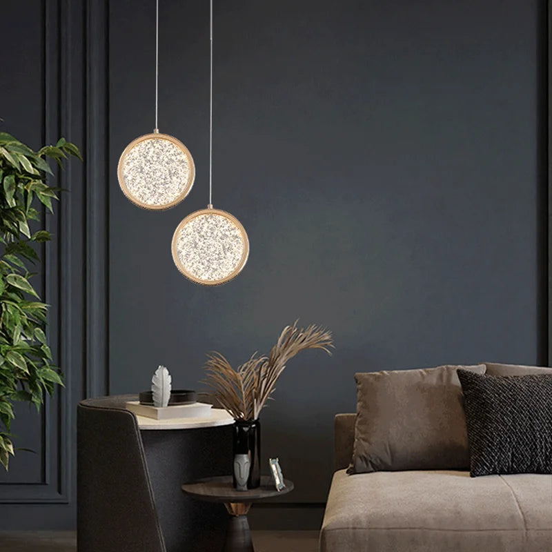 Modern LED Round Pendant Lights Nordic Indoor Lighting For Home Living Room Restaurant Decoration Luxurious Hanging Lamp