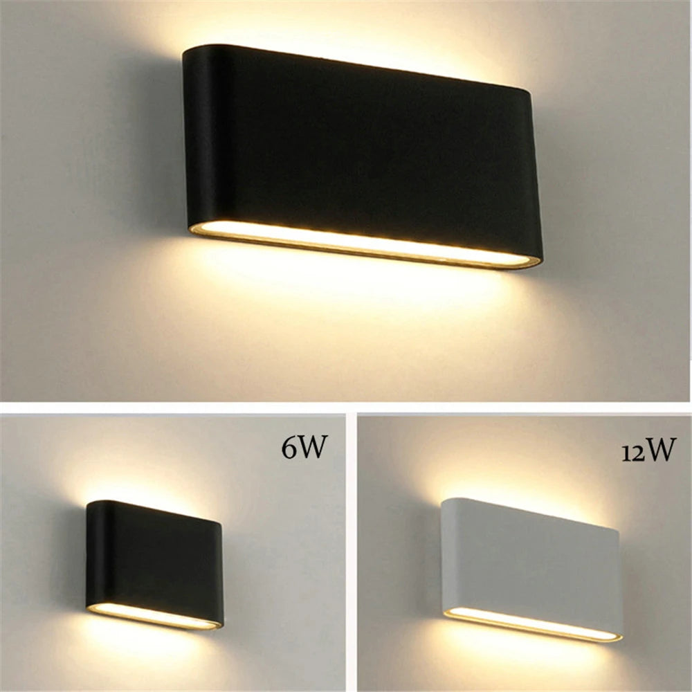 Modern Waterproof outdoor 12W LED wall lamp IP65 Aluminum UP and Down Wall Light Garden porch Sconce Decoration Light 110V 220V