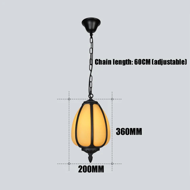 Outdoor Chandelier Waterproof New Chinese Garden Lamp Villa Garden Indoor Imitation Pumpkin Lamp