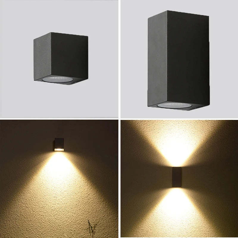 3W 6W LED Indoor Wall Lamp Outdoor Waterproof IP65 COB Porch Garden Lamp Modern Home Decor Up Down Wall Light Aluminum Sconce