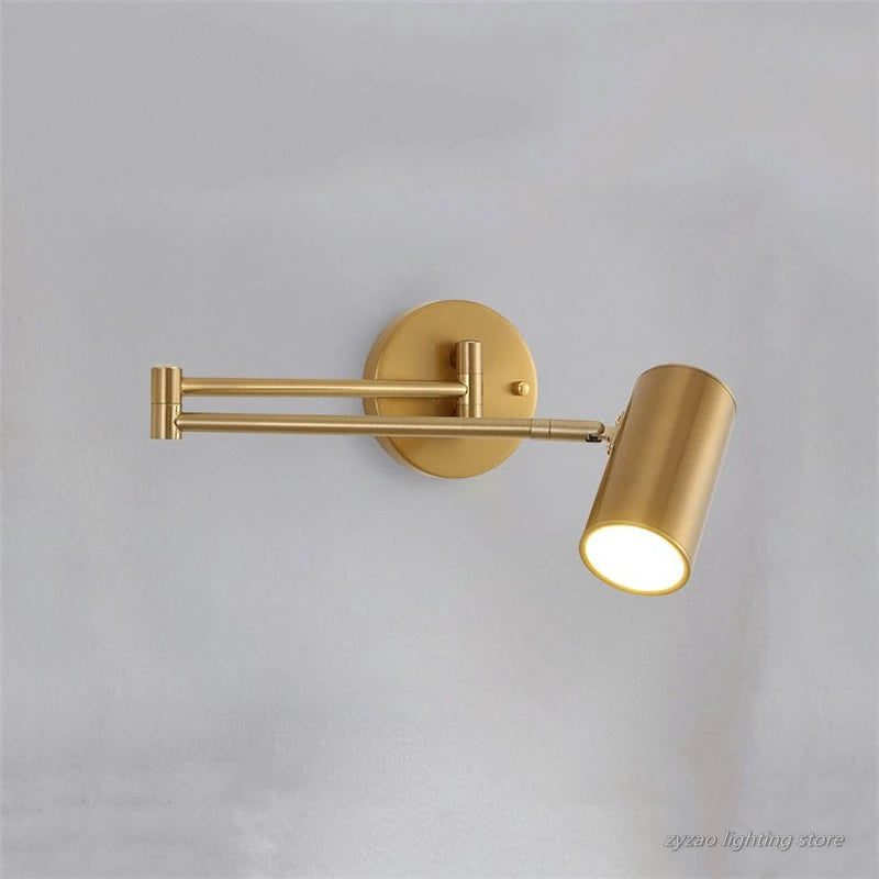 Folding Telescopic Rocker Long Rod Wall Light Nordic Simple Bedroom Bedside Wall Lamp Living Room Background Wall Decor Led Lamp