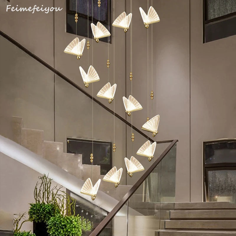 Butterfly Led Pendant Lights Hanging Lamp Indoor Lighting For Bedside Living Dining Room Kitchen pendente iluminação Light