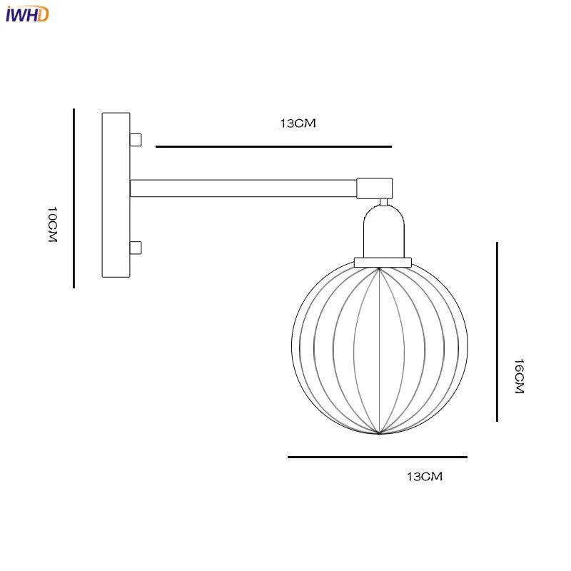 Nordic Japanese Style Copper Wall Lamp Bedroom Bathroom Mirror Light Modern Glass Ball Wall Lights Fixtures Stair Lighting