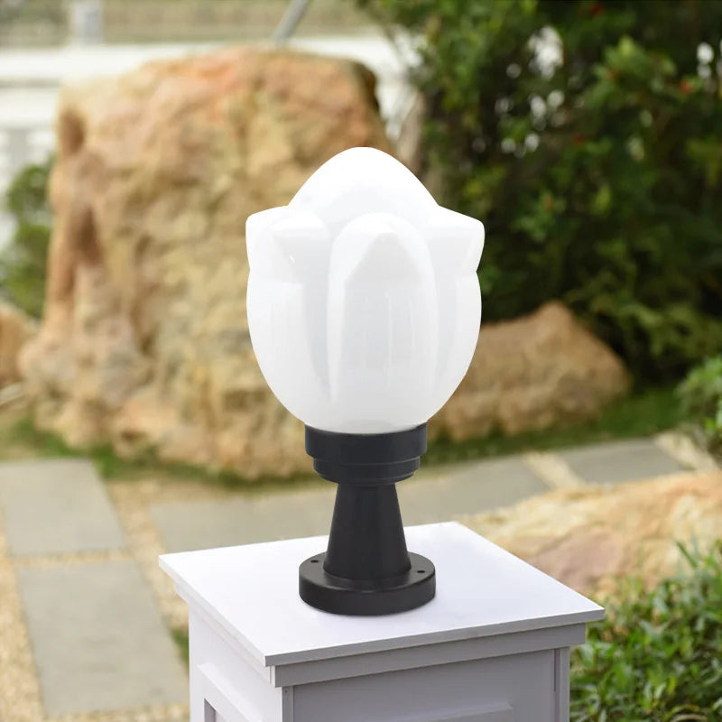 Outdoor column lamp E27 gate column garden lamp landscape garden villa outdoor waterproof yard wall lamp