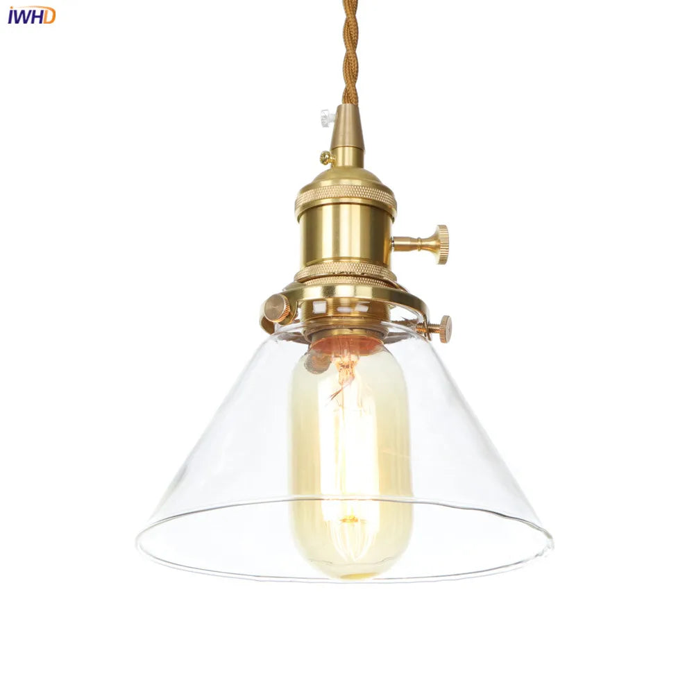 Japan Style Clear Glass Pendant Lights Switch Caft Dinning Living Room Nordic Modern Hanging Lamp Light Lampara Colgante