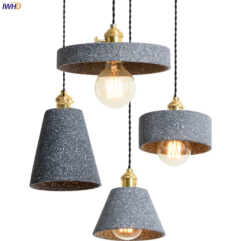 Loft Industrial Style Edison Pendant Lights Fixtures Bedroom Dinning Room Cafe Nordic Modern Cement LED Pendant Lamp