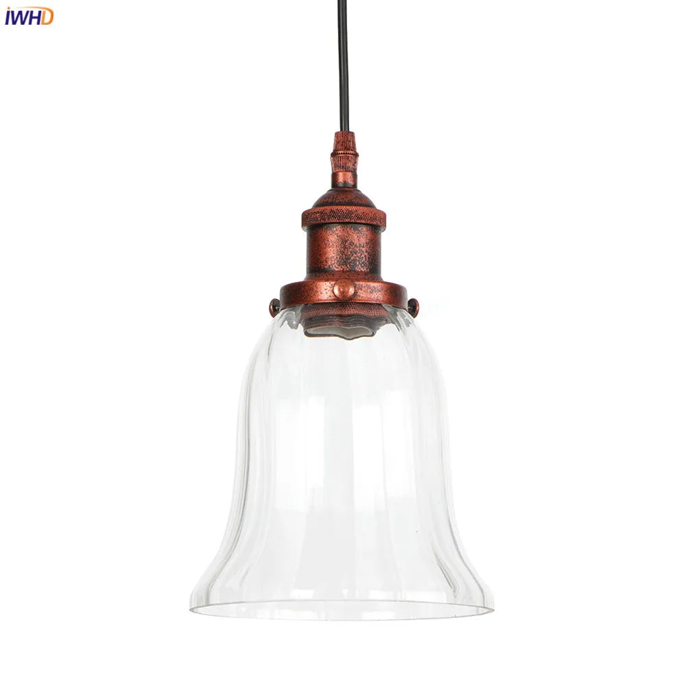 Loft Style Glass Edison Pendant Lamp Bedroom Dinning Living Room Industrial Pendant Lighting Fixtures Vintage Lamp Hanglamp