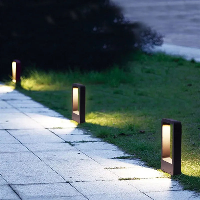 Waterproof 15W LED Garden Lawn Lamp Modern Aluminum Pillar Light Outdoor Courtyard villa landscape lawn bollards light