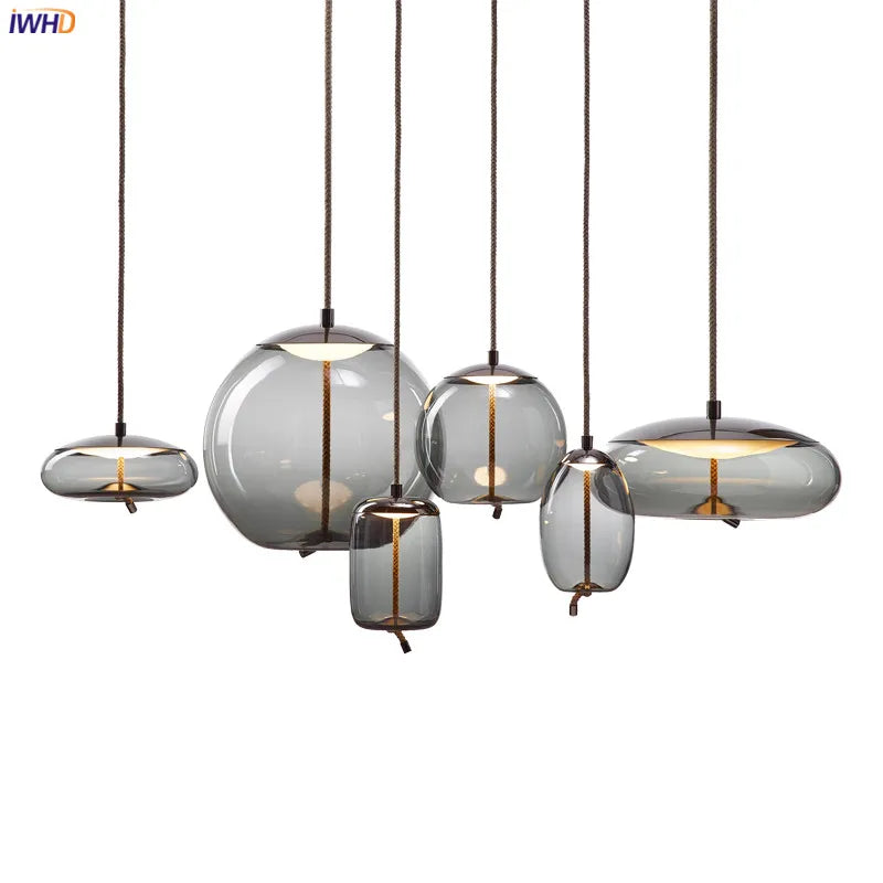 Nordic Glass LED Pendant Lights Fixtures Dinning Living Room Hanging Light Modern Pendant Lamp Lighting Luminaire Hanglamp