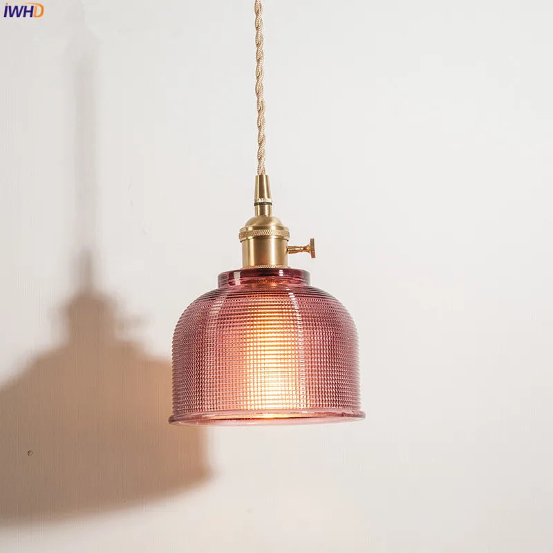 Nordic Style Glass Pendant Lighting Fixtures Bedroom Living Room Lights Copper Modern LED Hanging Lamp Light Luminaire