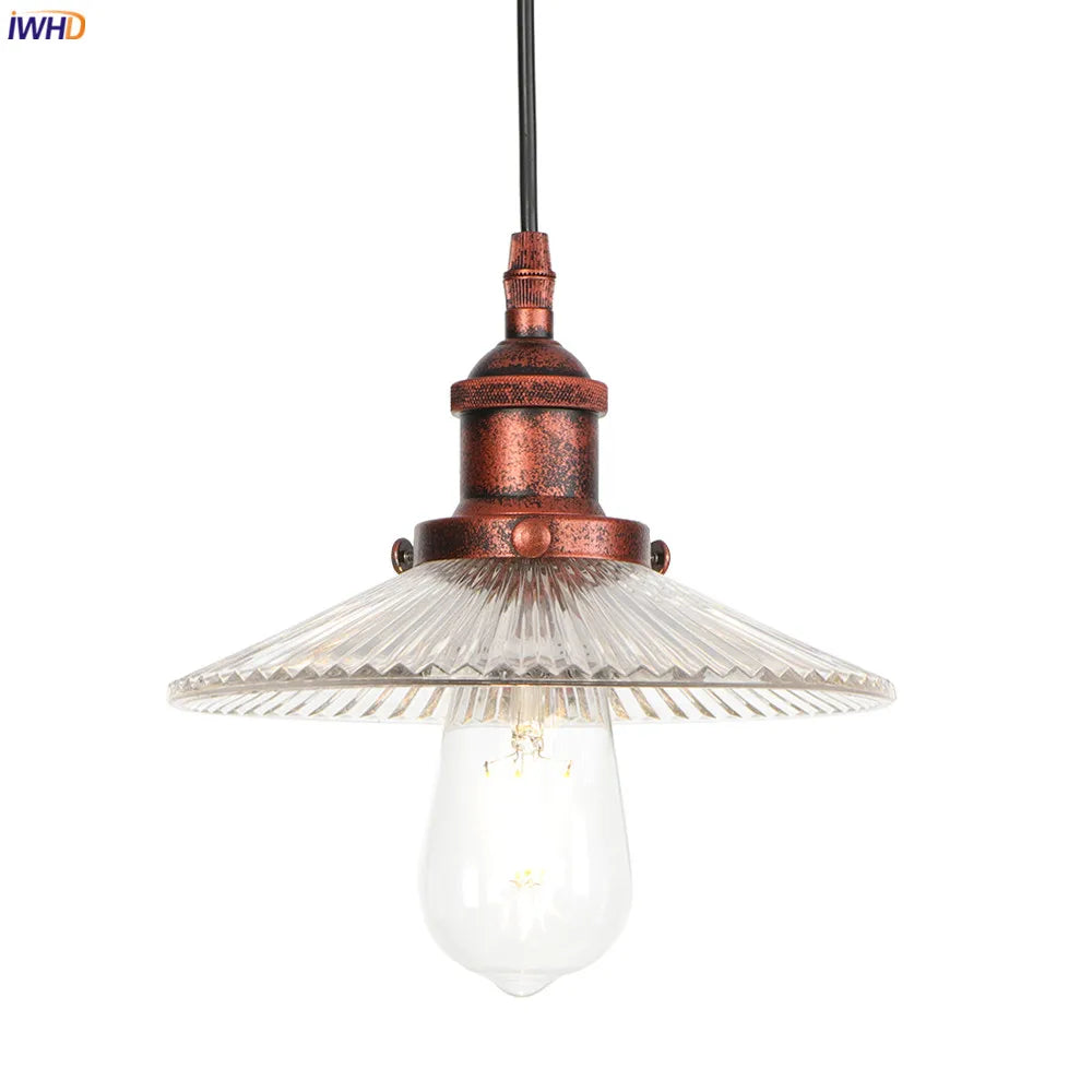 Loft Style Vintage Pendant Lights Bedroom Dinning Living Room Edison Rust Glass Industrial Lamp Hanging Light Luminaire