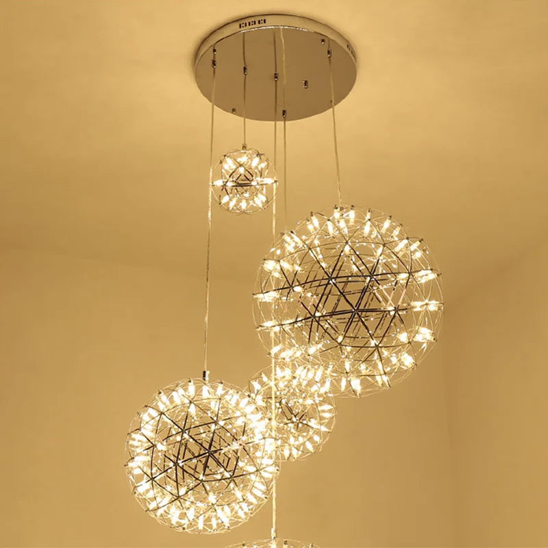 Modern Spark Ball Pendant Light Nordic Lighting Firework Ball For Living Room Dining Home Restaurant Decoration LED Hanging Lamp