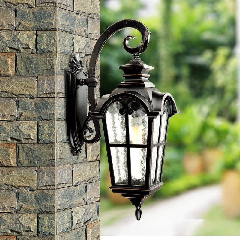 European Waterproof Outdoor Wall Lamp Balcony Garden Gazebo Door Enclosing Wall Villa Aisle Bedroom Vintage Wall Light