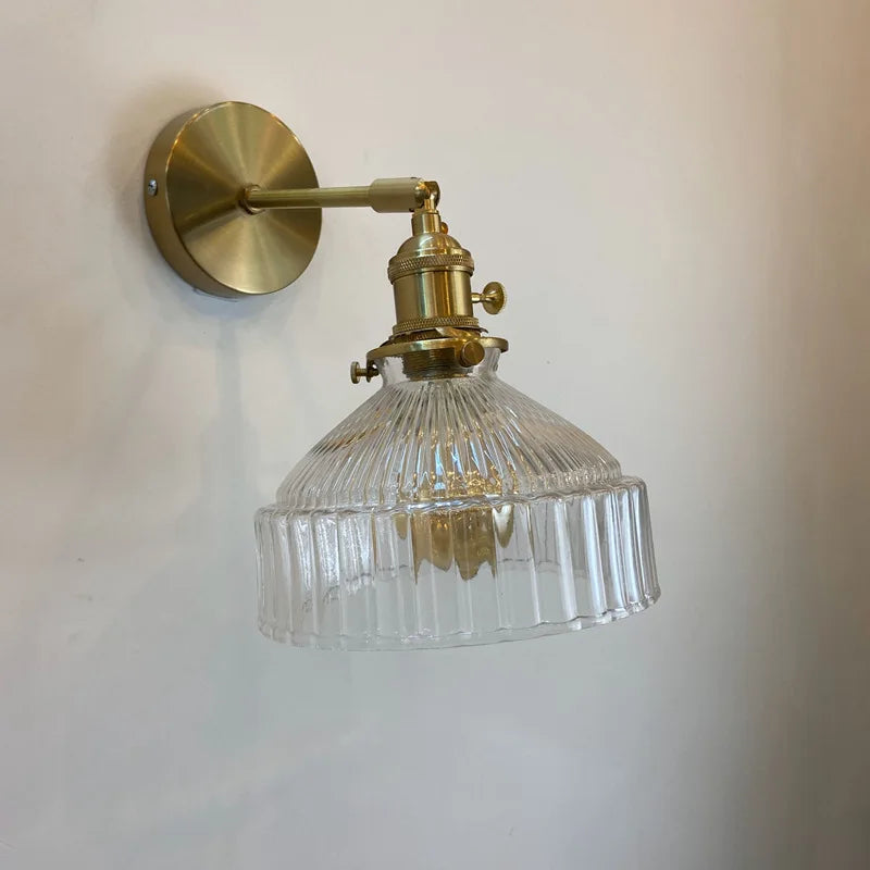 Amber Glass LED Wall Light Fixtures Switch On/Off Beside Lamp Bedroom Cafe Stair Nordic Modern Wall Sconce Applique Murale