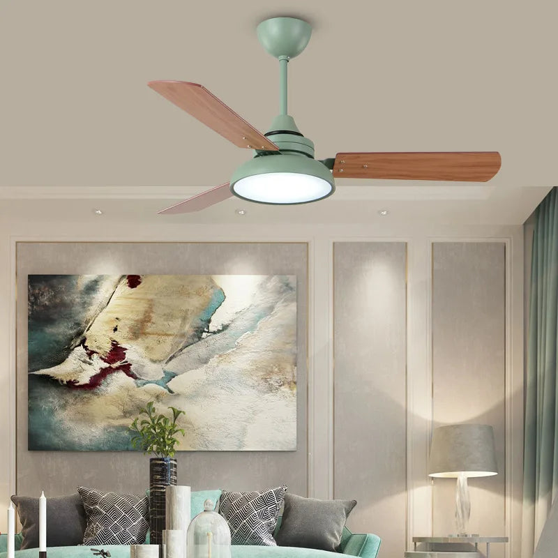 Ceiling Fans 220V Wooden Ceiling Fans With Lights 42 48 Inch Nordic Industrial Wind Blades Cooling Fans Remote Dimming Fan Lamp