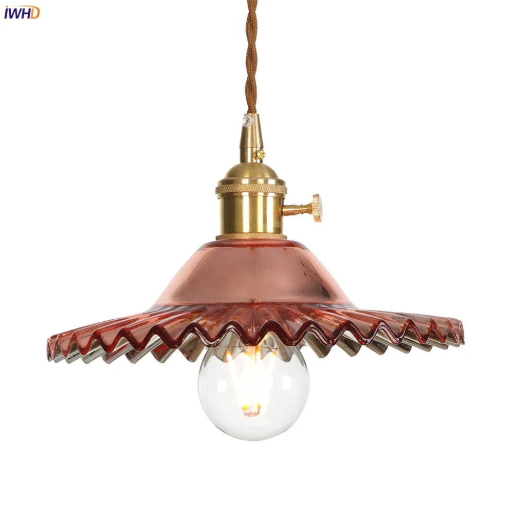 American Country Copper Pendant Lights Fixture Bedroom Dinning Living Light Loft Industrial Vintage Lamp Hanglamp Luminaria