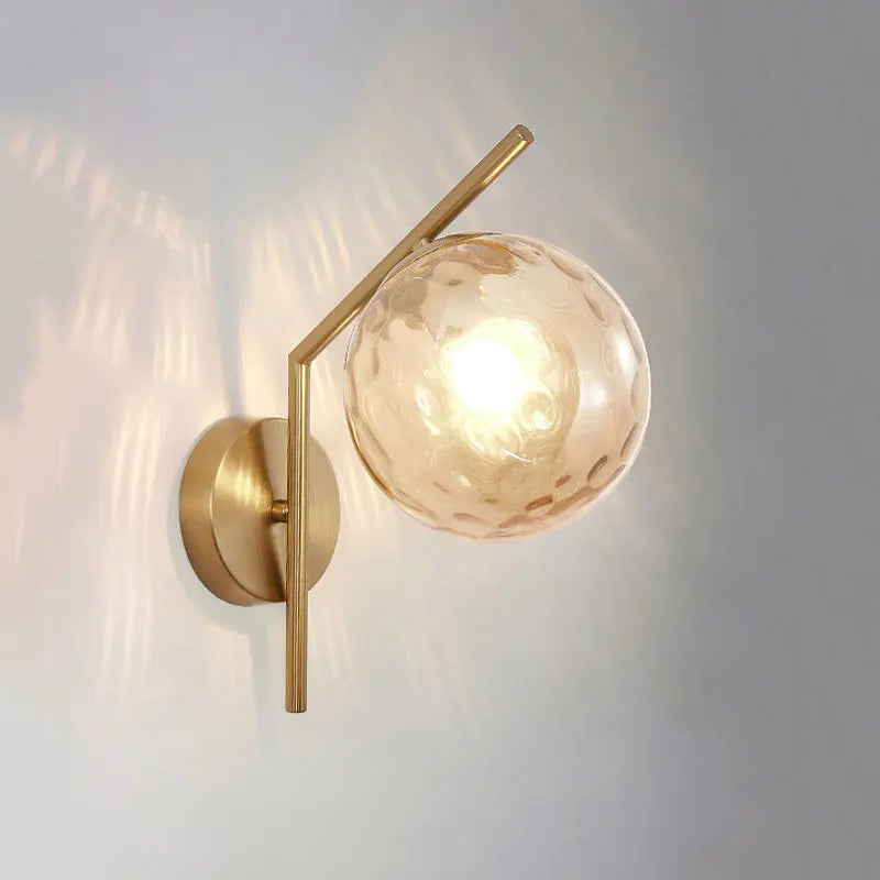 Nordic Glass Ball Wall Lamp Modern Bedroom Bedside Lamp Living Room Corridor LED Wall Light Gold Black Decor Lighting Luminaire