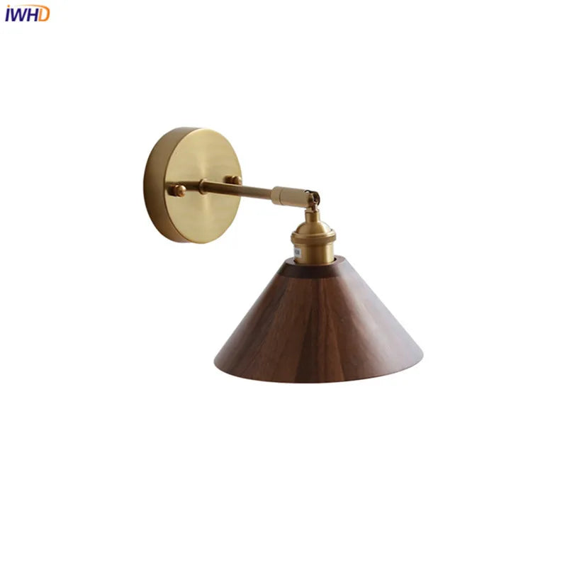 Modern Walnut Wooden LED Wall Light Fixtures Adjustable Up Down Bedroom Stair Beside Lamp Nordic Copper Wandlamp Luminaira