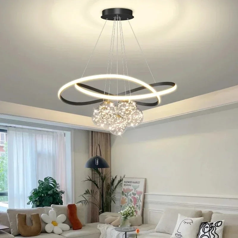 Luxury Glass Ball LED Pendant Light Modern Interior Living Dining Room Bedroom Chandelier Home Decor Hanging Light