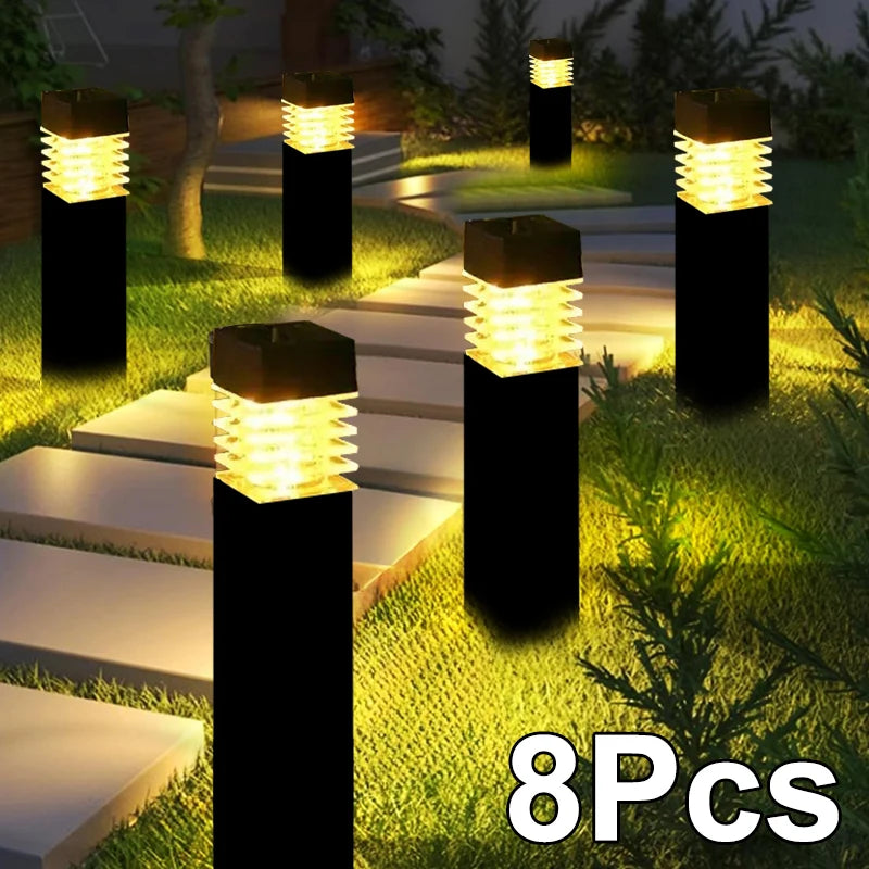 Solar LED Pathway Lights Outdoor Waterproof Garden Decor Lamp For Patio Lawn Balcony Walkway Solar Lantern