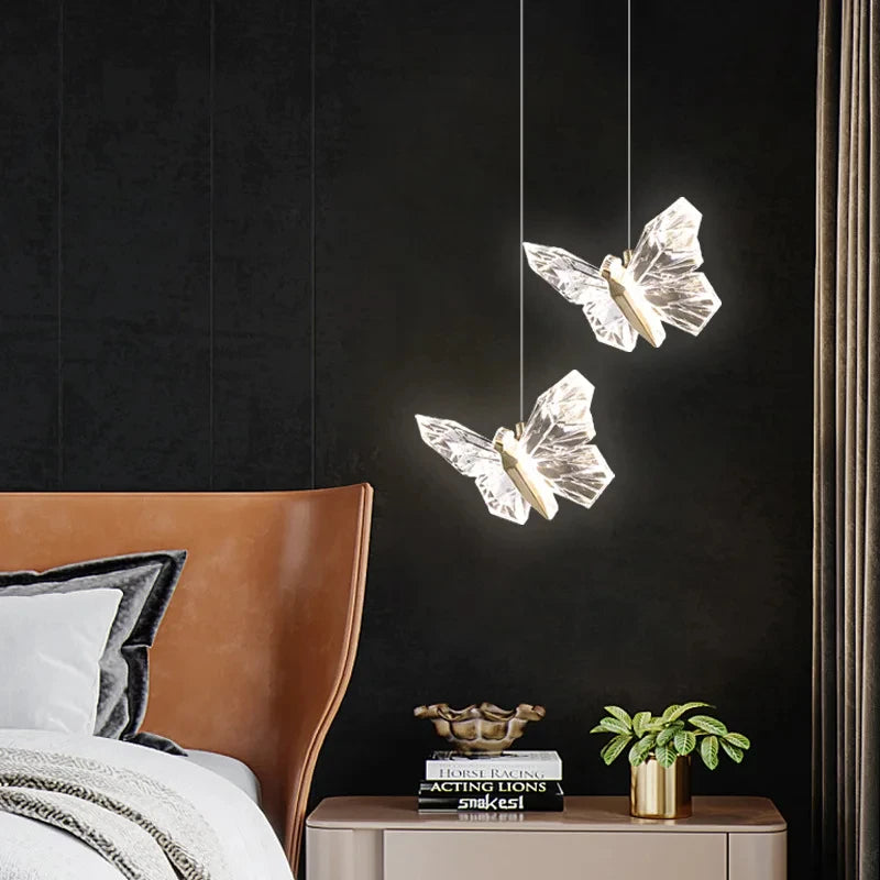 Nordic LED Butterfly Wall Lamp Indoor Lighting Bedside Wall Sconce Lamp For Living Room Corridor Stairs Hanging Light Decoration