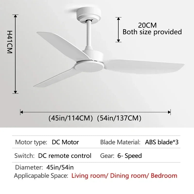 58Inch Black Ceiling Fan DC With Remote Control Americans Industry Commercial use Restaurant Strong Winds No Light Electric Fan