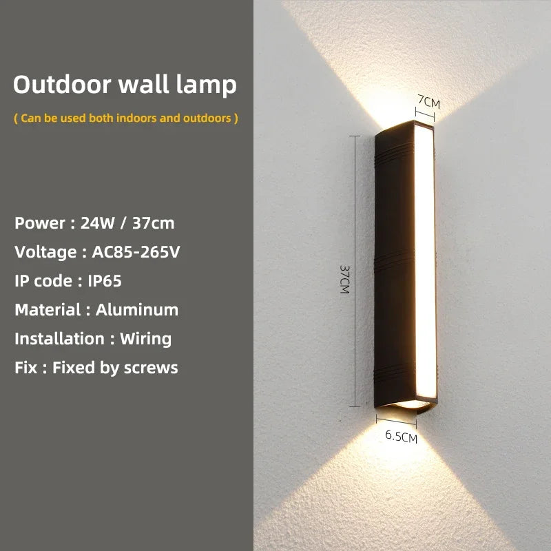 Outdoor Wall Lamp IP65 Waterproof Garden Courtyard Exterior Wall Lamp Modern Minimalist Aluminum Lamp Body Three-sided Lighting