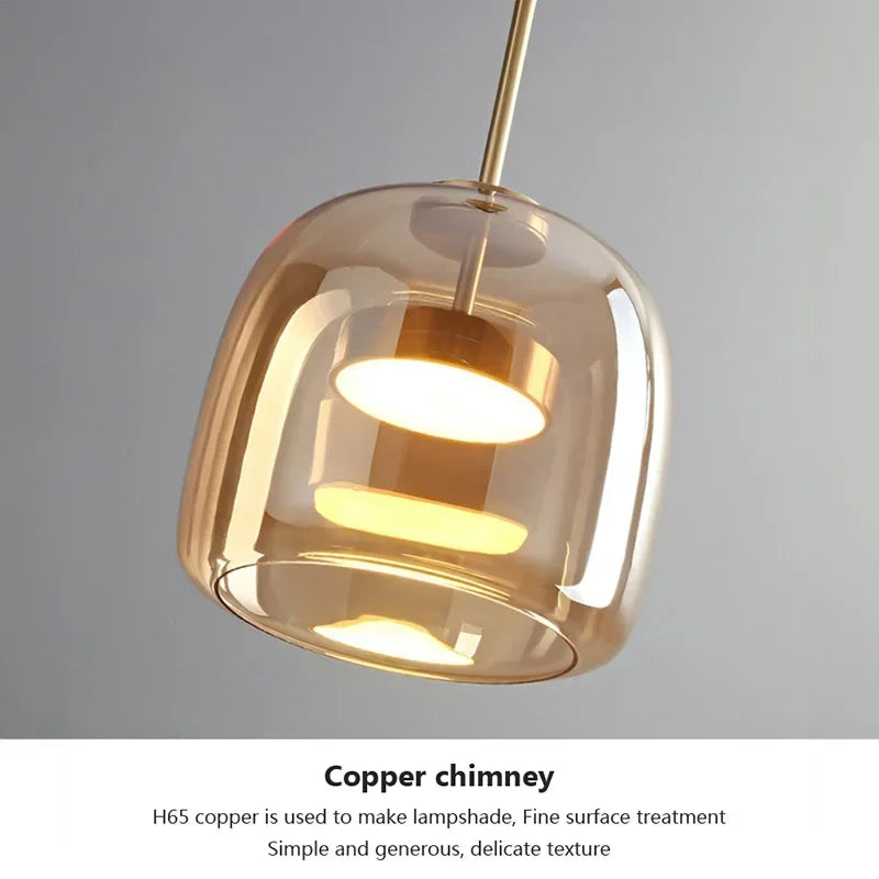 Nordic Pendant Light Modern LED Minimalistic Glass Hanglamp for Bedroom Dining Room Bar Home Decor Suspension Kitchen Fixtures