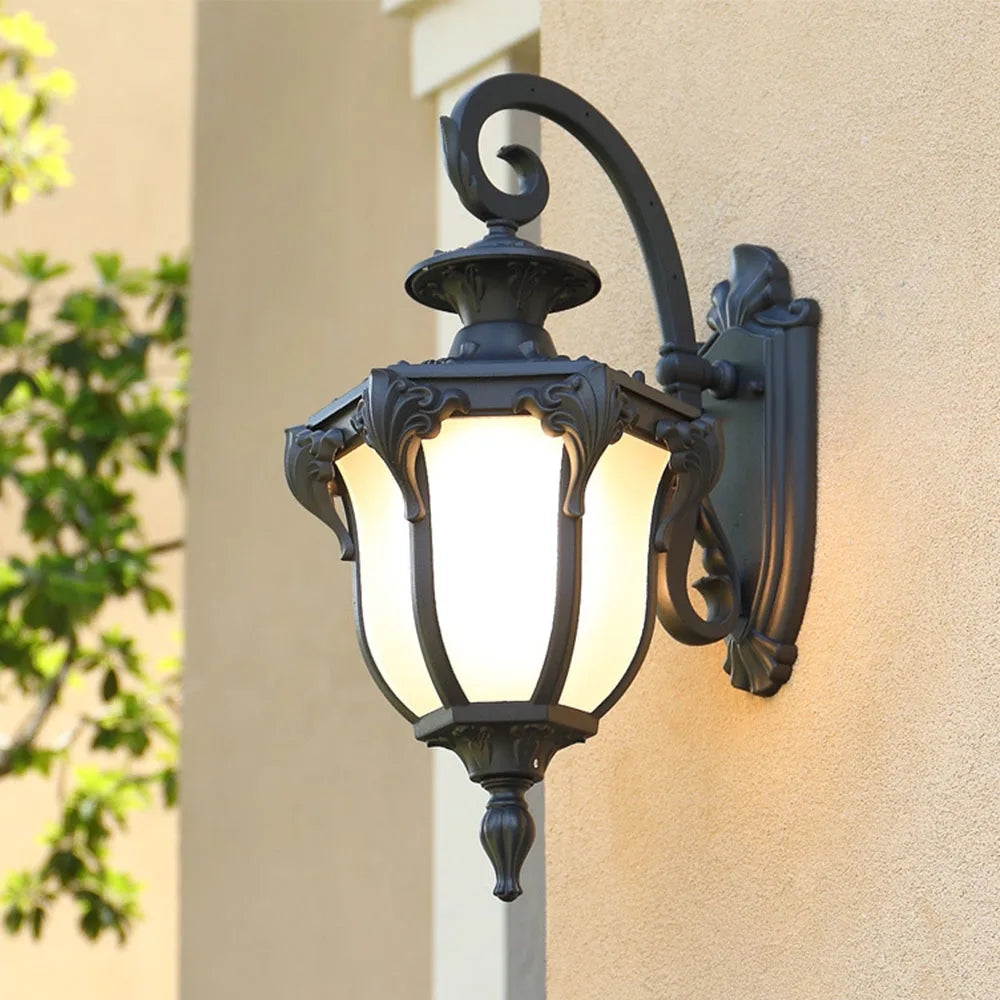 Retro Outdoor Wall Light Favorable Europe Villa Corridor Sconce Lamp Black Waterproof Exterior Garden Doorway Lighting