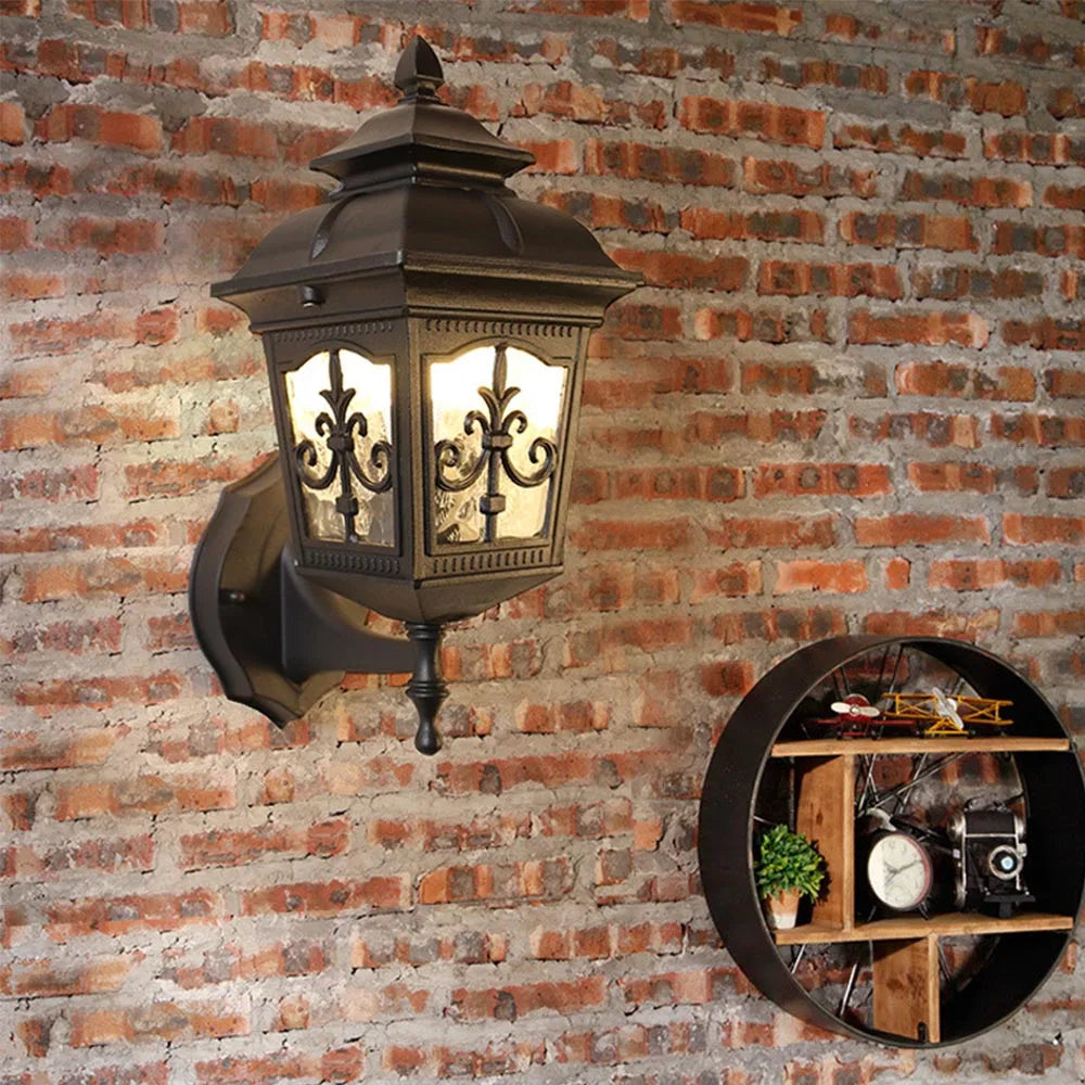 Retro Outdoor Wall Light Favorable Europe Villa Corridor Sconce Lamp Black Waterproof Exterior Garden Doorway Lighting