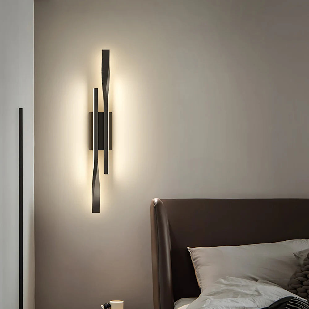 Long strip wall lamp light luxury creative room bedroom bedside lamp simple modern Nordic living room TV wall lamp AC85-265V