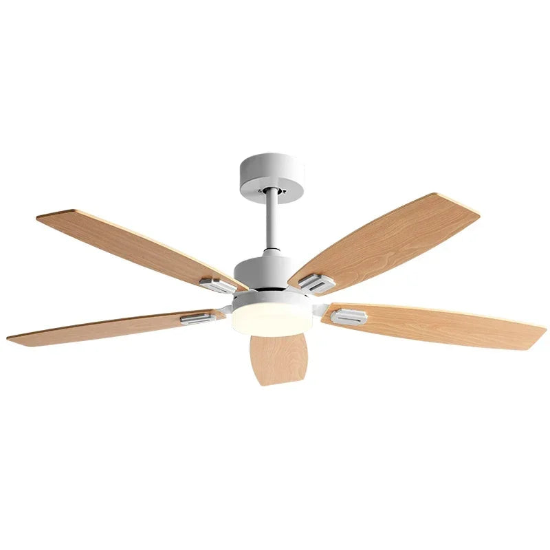 42/52inch 3/5 wood blade DC 35W pure cooper Motor ceiling fan wiht 18W LED Light and Remote Control Restaurant fan