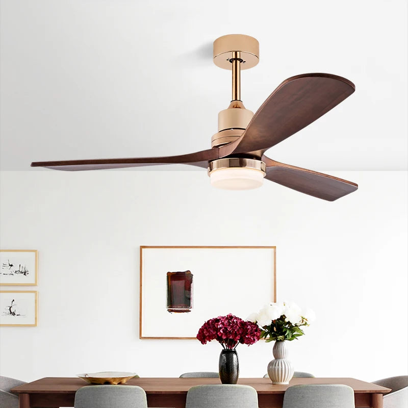 Real Wood Blades Ceiling Fan with Light Modern LED 26W  High Power DC Motor Ideal for Bedroom and Living Room