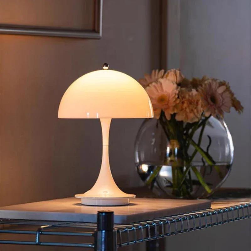 LED Mushroom Small Table Lamp Portable USB Charging Touch Dimmable Indoor Study Bedroom Bedside  Flower Bud LED Desk Lamp