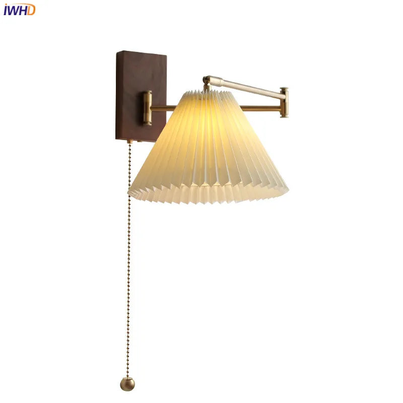 left Right Totate LED Wall Lamp Beisde Pull Chain Plug In Switch Bedroom Living Room Light Nordic Modern Sconce Wandlamp