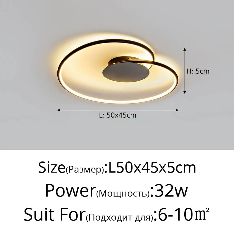 Minimalism Bedroom Ceiling Lamp Modern Creative Led Dimmable Study Living Room Ceiling Light Home Indoor Lighting Decor Fixture