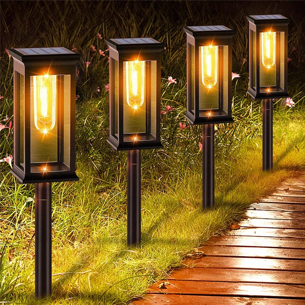 Solar Pathway Lights Outdoor Outdoor Waterproof IP65 Garden Lights for Walkway Yard Backyard Lawn Landscape Lighting Decorative