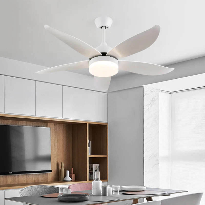 Modern Simple Remote Control Wood Grain Low Floor DC Motor Ceiling Fans With Ceiling Fan With Light Home Fan 220V Home Decor