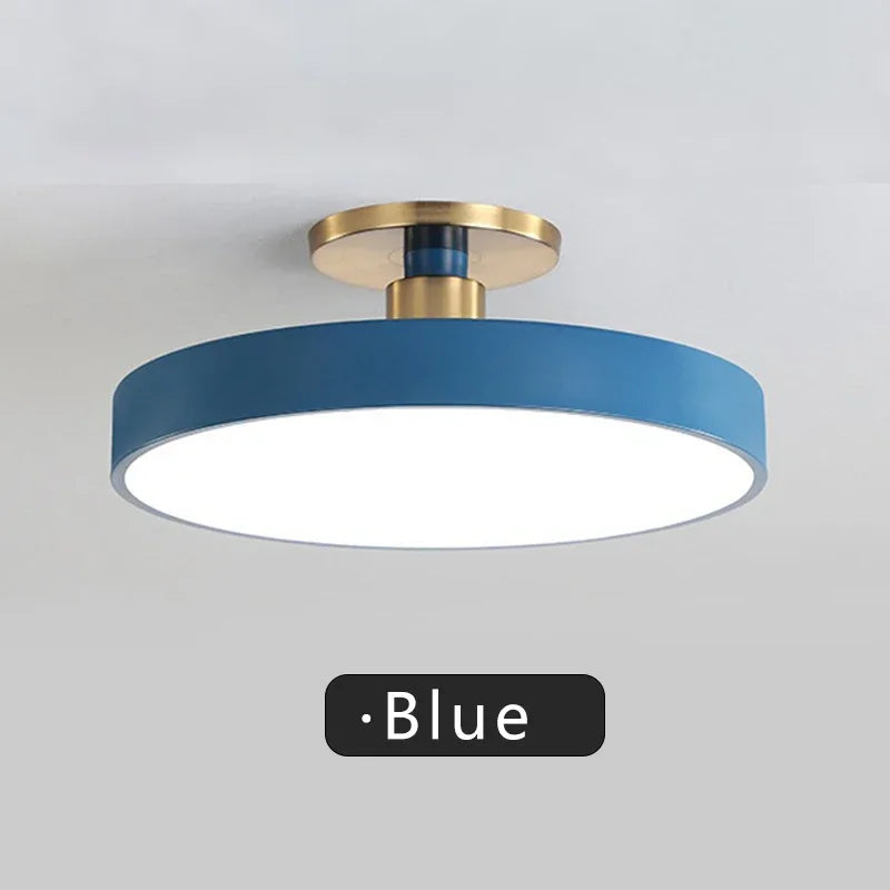 Modern Macaron LED Ceiling Light Simple Circular Dimmable Pendant Light Living Room Bedroom Study Nordic Decorative Lighting