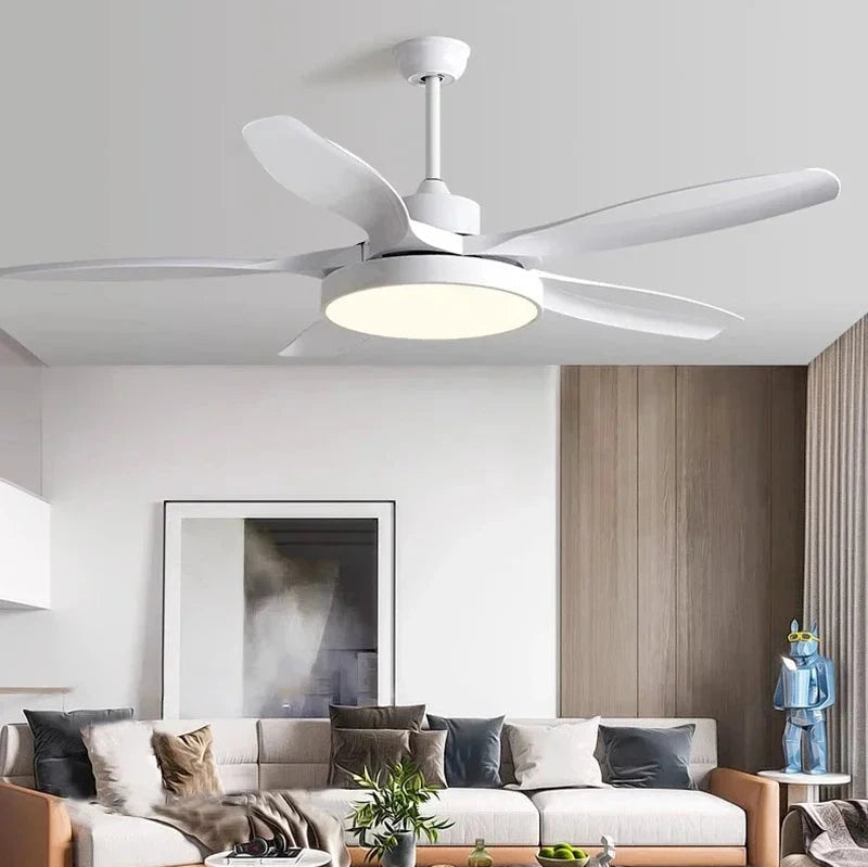 60Inch Fan lamp Modern Simple led DC Ceiling Fan Restaurant Indoor Home 110V 220V Remote Control Fan chandelier