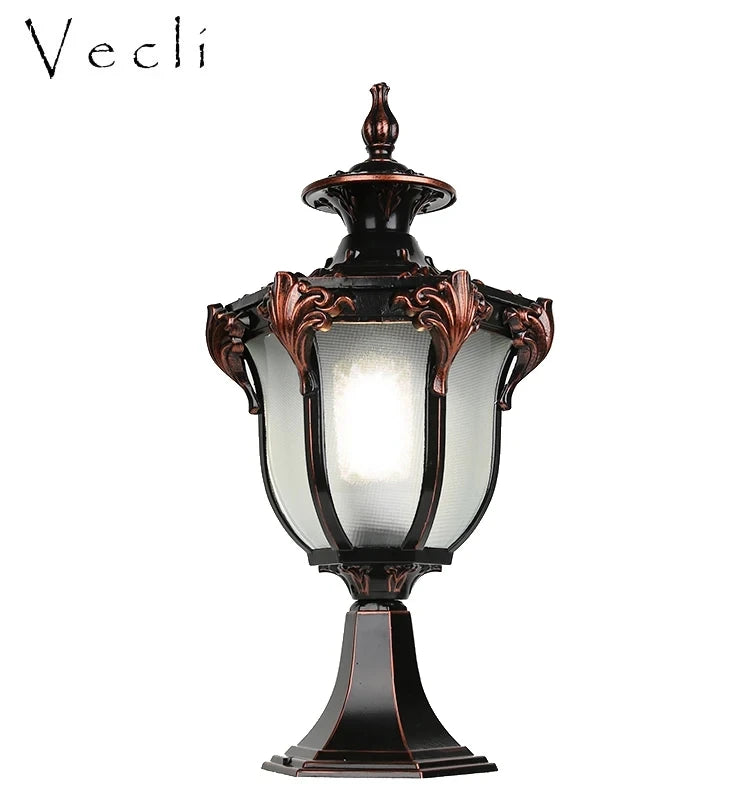 Wall pillar lamp European retro led home villa gate pillar outdoor courtyard super bright light