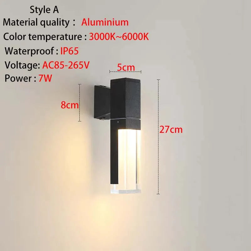 Outdoor IP65 waterproof lamp, garden villa gate, living room corridor, acrylic waterproof wall lamp,AC85-265V outdoor decoration