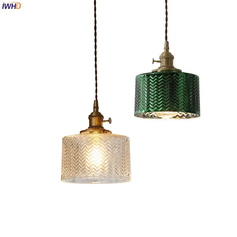 Green Glass LED Pendant Lights Fixtures For Home Indoor Lighting Bedroom Living Room Bar Coffee Hanging Lamp Luminaria